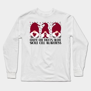 Gnome One Fights Alone Sickle Cell Awareness Long Sleeve T-Shirt